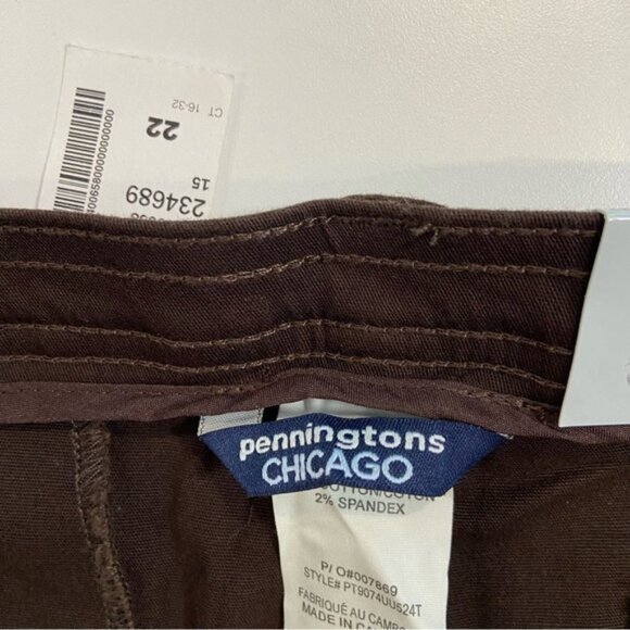 Pennington trouser pants Plus size brown stretch NWT straight leg Chicago size22 - Picture 5 of 9